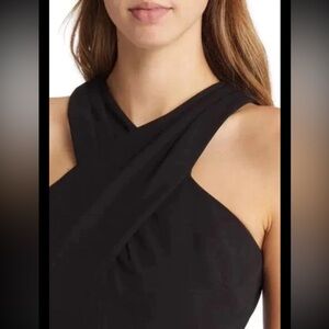 MICHAEL KORS Jumpsuit Twist Neck Wide Leg Black NWT $140 Sleeveless Sz 2